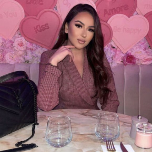 ZARA PINK & BLACK FULLY LINED HOUNDSTOOTH BLAZER DRESS - Picture 6 of 15